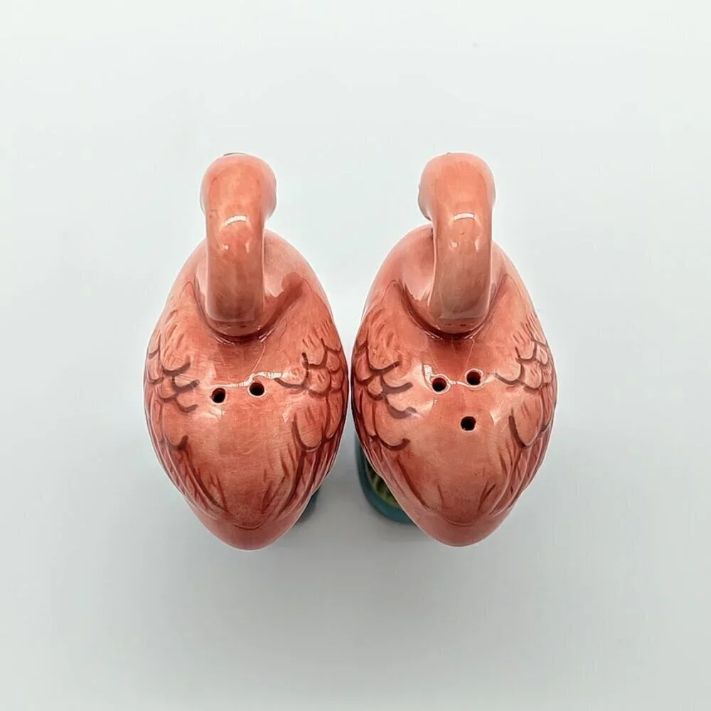 Pacific Giftware Pink Flamingo Ceramic Salt Pepper Magnetic Shakers